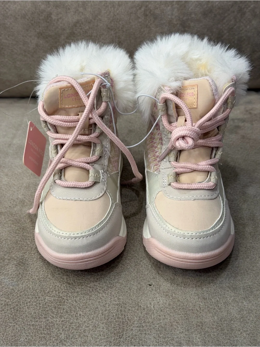 London Fog Talia R Girls Pink Faux Fur Winter Boots Toddler 8M New